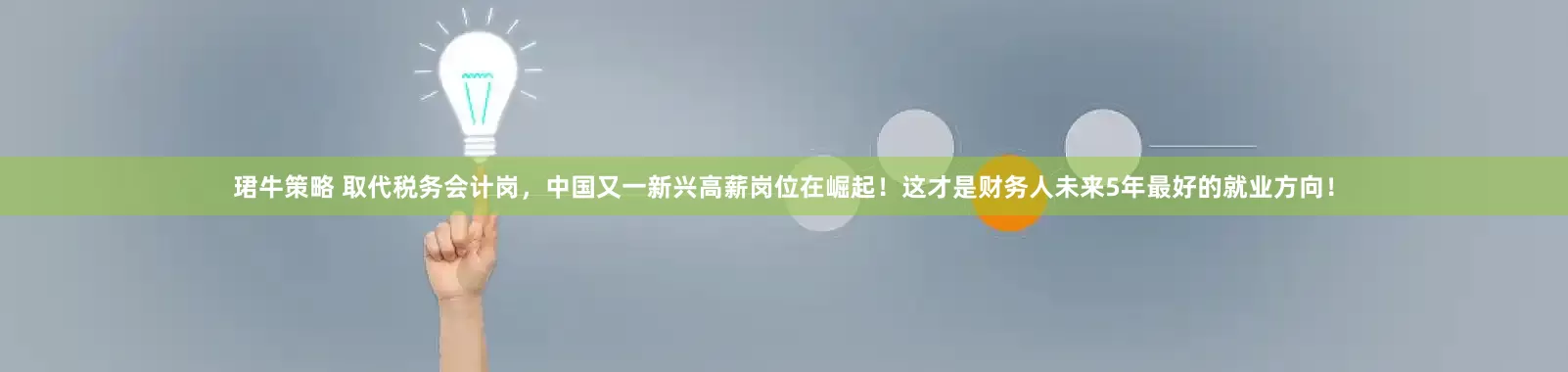 珺牛策略 取代税务会计岗，中国又一新兴高薪岗位在崛起！这才是财务人未来5年最好的就业方向！
